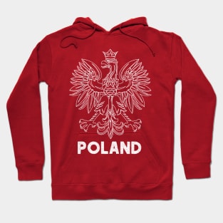 Poland/Polish Eagle Flag - Faded/Vintage Look Hoodie